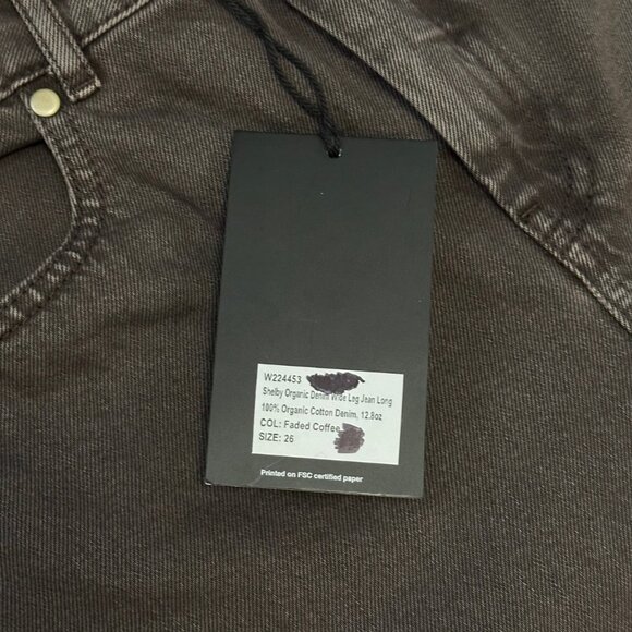 NWT Afends - Shelby - Women's Organic Cotton Wide Leg Brown Denim Jeans - 26x28 - Picture 8 of 16